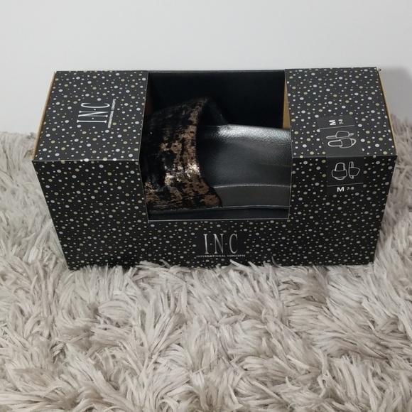 INC black  slip on slippers size  Medium 7/8 - Picture 7 of 7